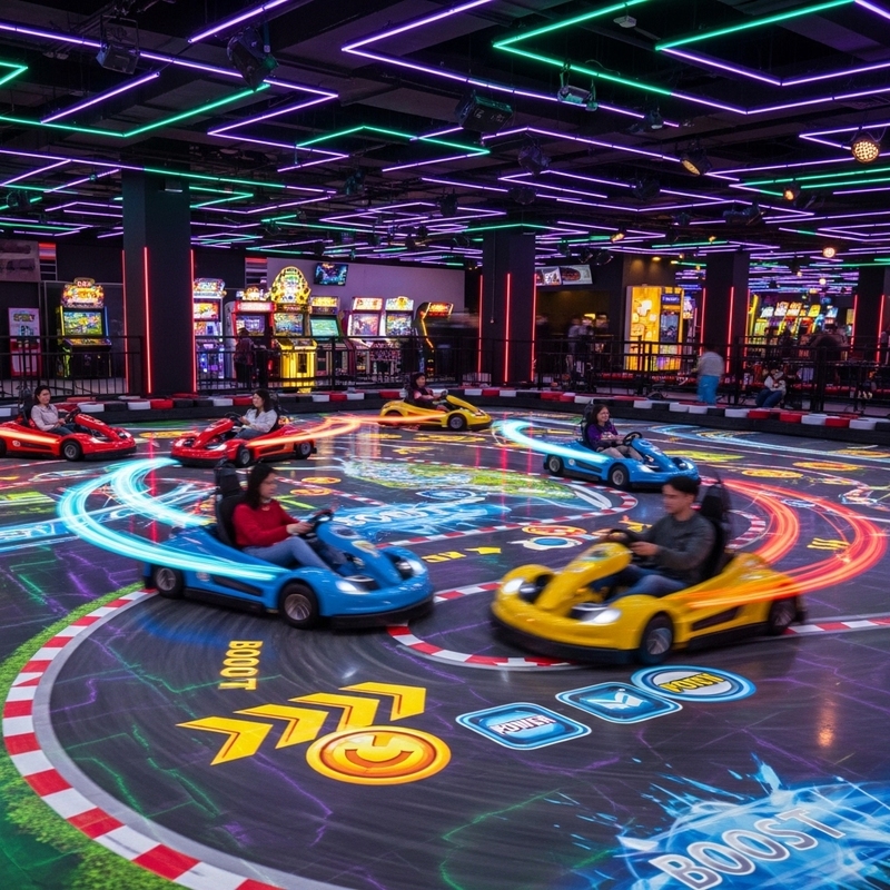 Immersive Interactive Projection Go Kart Racing