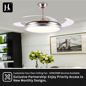 Ventilateur de plafond LED noir et blanc avec télécommande, style moderne, pour salle à manger et chambre à coucher, 36 à 42 pouces - Product Image 5