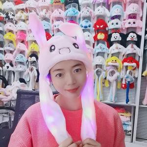Chapeau de lapin gonflable unisexe en peluche courte, lumineux et à oreilles mobiles, pour enfants de 7 à 14 ans, cadeau de fête, vente en gros - Product Image 4
