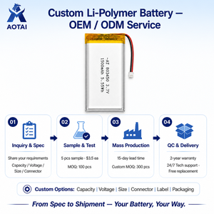 Batterie Li-Polymère Rechargeable Haute Capacité 1500mAh 3.7V 803450 Taille Personnalisée pour Banque d'Alimentation et Terminal de Paiement (POS) – Vente Directe Usine - Product Image 4