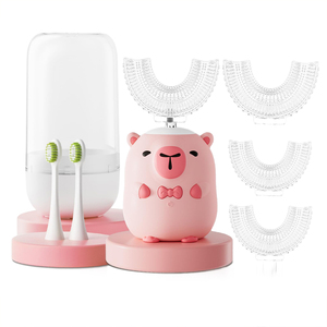 Brosse à dents électrique Capybara pour enfants, têtes de brosse souples en forme de U, brosse à dents automatique pour enfants - Product Image 4