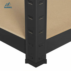 Zwarte hoek 5-laags garage stelling, zwaar belastbaar, boutloos, gegalvaniseerd metaal, stalen schappen voor garage - Product Image 3