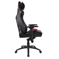 Fauteuil de jeu JR Racing moderne en cuir PU avec base étoile, réglage de la hauteur à 3 niveaux par vérin à gaz et accoudoirs ajustables