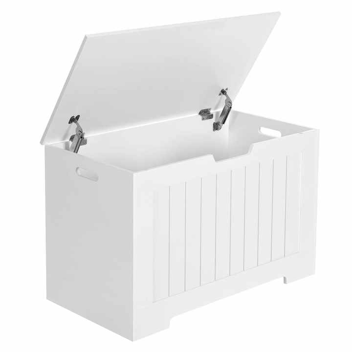 Wooden Toy Box Entryway Storage Chest Bench Lift Top With 2 Safety ...