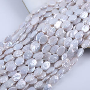 Perlas Barrocas en Forma de Botón Elíptico, Perlas Sueltas Naturales de Agua Dulce de 10 mm, para Collar DIY, Venta al por Mayor - Product Image 1