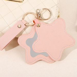 Creative PU Leather <b>Star</b>-shaped <b>Mirror</b> Keychain Pendant New Five-pointed <b>Star</b> Leather Keychain <b>Mirror</b> Portable Cute <b>Mirror</b> - Product Image 3