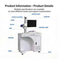 Nouvelle machine de marquage laser à fibre entièrement automatique multifonctionnelle 50W, haute vitesse, refroidissement par air, précision 0,01 mm, profondeur 3 µm-1 mm, haute performance