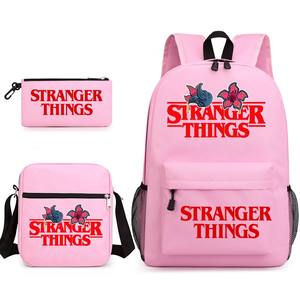 Zaino a 3 pezzi Hot Stranger <span class=keywords><strong>Things</strong></span> con stampa a cartoni animati, borsa a tracolla in tela e borsa per il tempo libero per studenti - Product Image 5