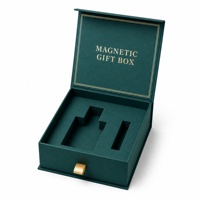 Boîte cadeau rigide de luxe à double porte en papier avec matériaux recyclés, doublure en éponge imperméable, finition brillante et mate, gaufrage