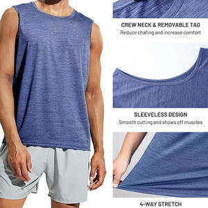 Débardeur de sport respirant pour homme avec logo personnalisé, en maille, 90% polyester <span class=keywords><strong>10</strong></span>% élasthanne, idéal pour la gym - Product Image 3