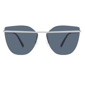 แว่นกันแดดทรงแคทอายไร้กรอบโลหะสำหรับผู้หญิง ป้องกันรังสียูวี 400 แฟชั่น แว่นกันแดดกรอบสีทอง เลนส์พีซี - Product Image 4