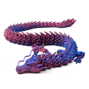 Dragón Articulado Impreso en 3D - Juguete Flexible con Diseño de Dragón, Impresión 3D en Morado e Iridiscente Azul, Decoración Genial para Escritorio y Regalo Único - Product Image 1