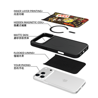 Coque de téléphone AG Feeling Black Edge avec motif de billets dorés pour iPhone 17, 17 Pro Max, 16 Pro, 15 – Coque magnétique