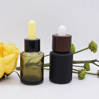 Sérum compte-gouttes avec couvercle en bois foncé, bouteille, vert Olive ou noir, 30 ml, livraison gratuite