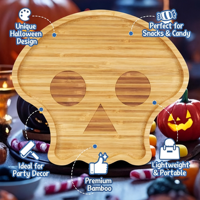 Piring Makan Malam Kayu Bambu Bertema Halloween Bentuk Kelelawar yang Tahan Lama untuk Penyajian Buah dan Hidangan Penutup Bergaya Vintage