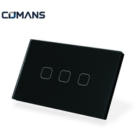 Interrupteur intelligent Tuya Zigbee Superior Comans, exportateur US AU, résistant au feu, panneau mural tactile en verre pour maison et bureau bidirectionnel