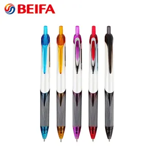 Beifa Retractable Semi Gel Pen Soft Grip Gel Pen Quick Drying Brand Promotional Pen