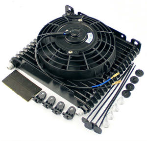 Enfriador de aceite de carreras, motor de transmisión de aluminio de 8-<span class=keywords><strong>AN</strong></span>, 32mm, 17 filas, Kit de ventilador eléctrico de 7 ", negro - Product Image 2