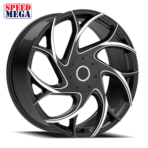 ล้อแม็กซ์หน้าเจียรขอบ 26x12J สำหรับรถกระบะ ล้อแม็กซ์ขอบ 26x14J สำหรับรถ SUV ล้ออัลลอยสีดำสนิทสำหรับรถกระบะและ SUV - Product Image 4