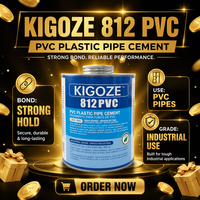 Adhésif PVC KIGOZE812 à séchage moyen à base de solvant pour la plomberie, les piscines, les conduites électriques, les conduites d'eau potable et les tuyaux de ventilation