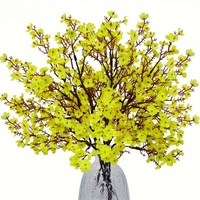 Buket Bunga Wintersweet Buatan 5 Cabang, Gaya Gypsophila, Bunga Pengantin, Dekorasi Rumah