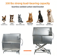 Bañera Profesional de Lujo Antideslizante Plegable de Acero Inoxidable para Peluquería Canina, Multifuncional para Animales Pequeños, Perros, Clínica Veterinaria