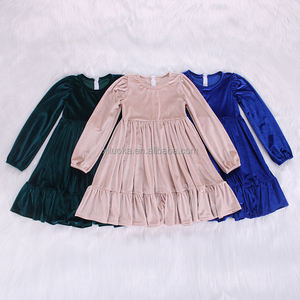 Robes pour filles Happy Luoka OEM, <span class=keywords><strong>velours</strong></span> vert d'hiver, douces, manches longues - Product Image 3