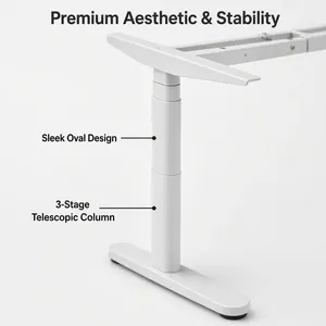 <span class=keywords><strong>Bureau</strong></span> électrique ergonomique moderne à double moteur, réglable <span class=keywords><strong>en</strong></span> hauteur, avec mémoire de position et commande, pour position assise ou debout - Product Image 5