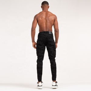 Nero Camo Utility Carichi Pantaloni da <span class=keywords><strong>Uomo</strong></span> e Pantaloni - Product Image 3