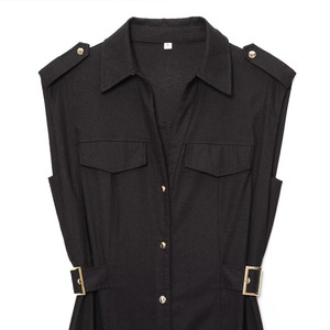 PB&ZA Femme 2026 Nouvelle Robe MIDI Chic et Tendance en Lin, Style Flûte, Vintage, Sans Manches, Robes Féminines Vestidos Robe Mujer - Product Image 4