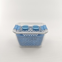 Boîte de rangement empilable en plastique pour aliments, en PET, PP et silicone, avec panier de drainage ventilé, multi-usages, OEM