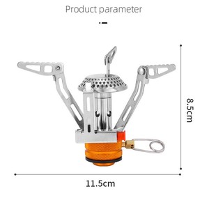 Draagbare mini-campingbutaangasbrander, ultralicht, opvouwbaar, winddicht, van roestvrij staal, voor buitenwandelingen, picknick, BBQ-koken - Product Image 2