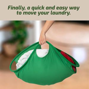 <b>Collapsible</b> Laundry Basket Round Green Folding Portable Clothes Organizer for <b>Storage</b> and Washing - Product Image 2