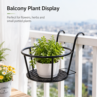 Support de panier suspendu en métal pour plantes, pour rebord de fenêtre, balcon, jardin, support de pot de fleurs, présentoir de plantes d'intérieur et d'extérieur