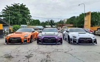 Kit carrosserie en fibre de carbone ROBOT pour Nissan GTR R35, comprenant pare-chocs avant et arrière, jupes latérales et capot, kit largeur de carrosserie Robot