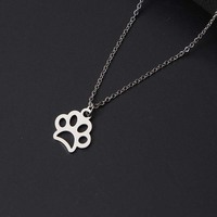 Offres Spéciales femmes nouveau collier pendentif patte de chien chat en acier inoxydable poli miroir OEM