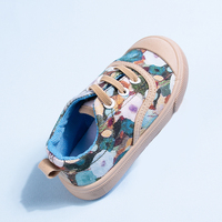 Chaussures en toile à rayures bleues pour enfants, baskets décontractées unisexes respirantes, cadeau de saison scolaire confortable, tenue quotidienne
