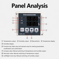 TUOBANG WSK-ZG 48*48mm Pengontrol Suhu dan Kelembapan dengan Sensor T/H 3M Garansi 3 Tahun Dukungan ODM Termostat Digital