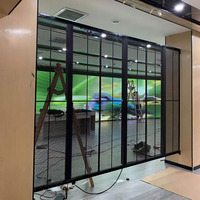 Cortina de ventana de vidrio Publicidad interior Panel de pared de video P3.91 Pantalla LED transparente