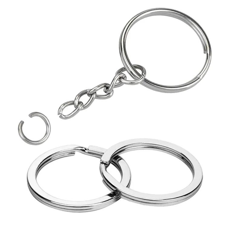 30mm Aço Inoxidável Split Key Rings 25mm Round Chaveiro Chaveiro para DIY Chaveiro Acessórios Chaveiro Anel Peças