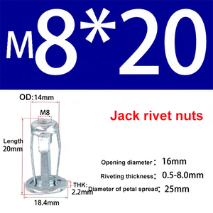 Inserts filetés métriques en acier inoxydable, acier au carbone galvanisé, à ailettes ouvertes, sur mesure - Product Image 5
