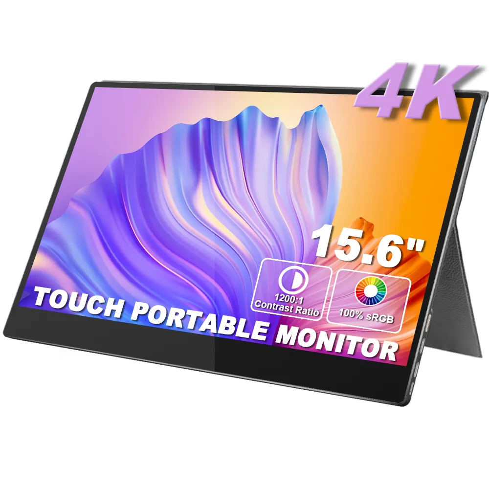 Monitor táctil portátil USB tipo c 3840x2160 4k, pantalla LCD ultrafina de 5mm para ordenador portátil, PC, PS4, 100% sRGB