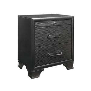 Civic Grey Nightstand With Two <b>Drawers</b> Modern Bedroom <b>Storage</b> <b>Drawer</b> Unit - Product Image 3