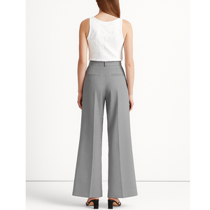 Costumes <span class=keywords><strong>pour</strong></span> femmes taille haute personnalisés pantalons amples pantalons à jambes larges <span class=keywords><strong>pour</strong></span> femmes vente en gros - Product Image 2