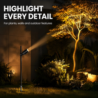 Lampadaire LED extérieur à piquet pour jardin et pelouse, design type bollard, avec capteur crépusculaire pour parcs et espaces verts publics