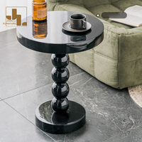 Table d'appoint blanche de style crème moderne pour hôtel salon chambre à coucher petite table d'angle ronde en bois à la mode
