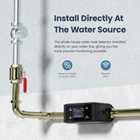 Nouveau détecteur de fuite d'eau domestique avec affichage du débit d'eau et contrôle Wi-Fi, doté de 3 capteurs de fuite d'eau