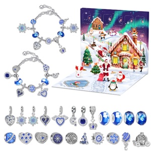 Juego de Cuentas para Hacer Pulseras de Aleación Hechas a Mano para Niños, 24 Compartimentos, Rompecabezas Navideño, Kit de Cuentas Coloridas de Alta Calidad en Caja de Regalo, Gran Venta 2025 - Product Image 1