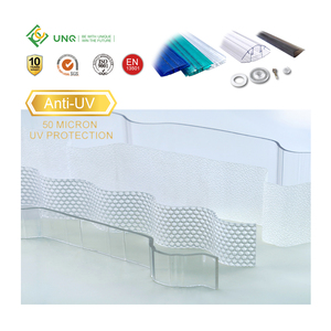 Lastra in <span class=keywords><strong>Policarbonato</strong></span> Prismatico Ondulato <span class=keywords><strong>Trasparente</strong></span> Blu Personalizzata, Pannelli Solari a Nido d'Ape per Tetti in Makrolon - Product Image 2