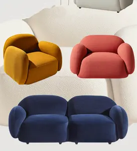 Ruang Tamu Kamar Tidur Kain Boucle Nordik Modern Accent Kursi Santai Santai Kursi Sofa Berlapis Kain